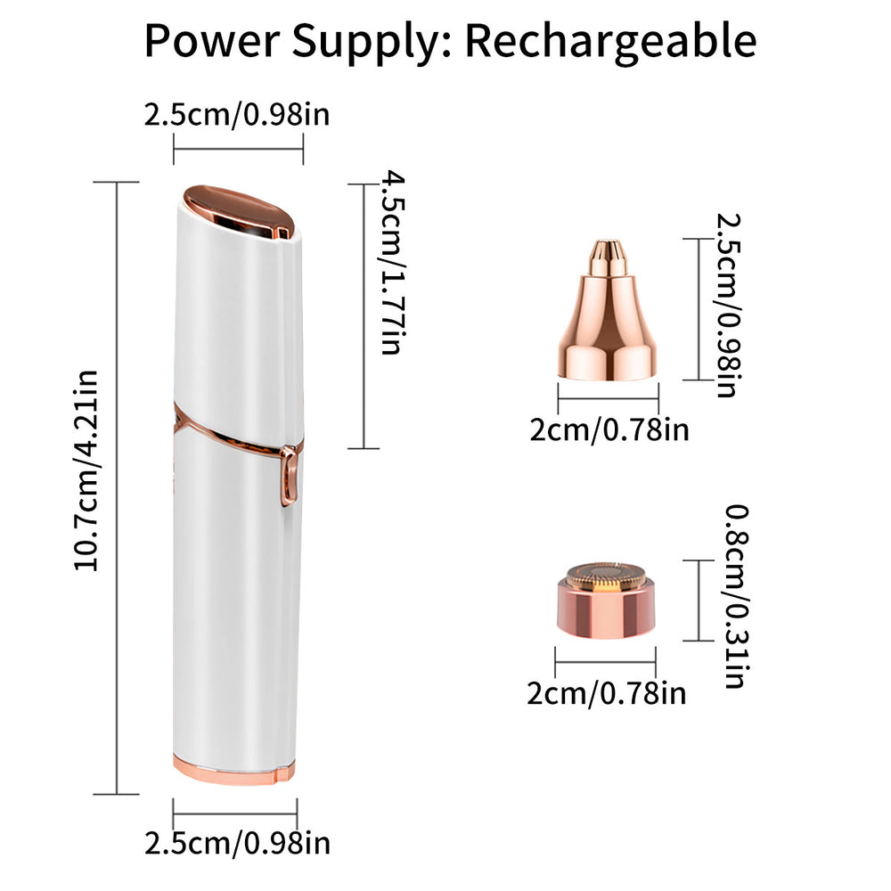 2-in-1 Eyebrow & Facial Hair Trimmer for removing facial peach fuzz